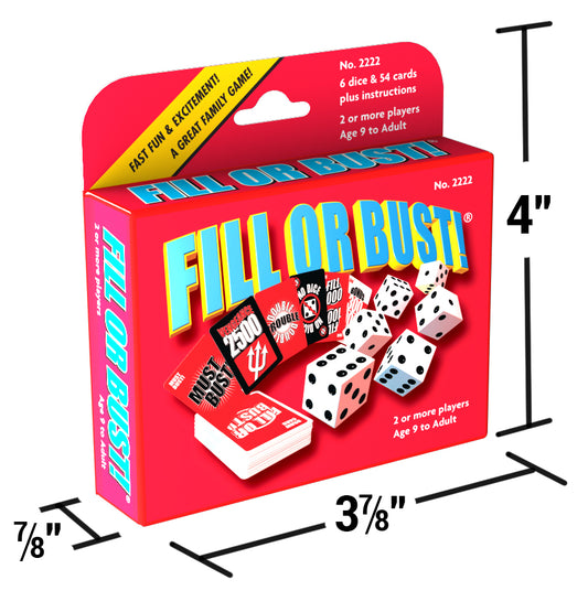 Fill Or Bust! Card & Dice Game – 4-Pack Holiday Gift Set